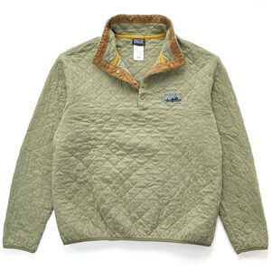 Patagonia 40th Anniversary RARE Legacy Diamond Quilt Snap T- fatigue green